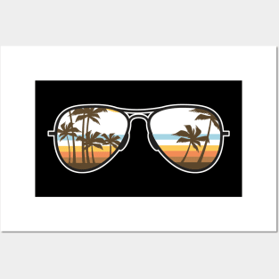 Tropical Sunset Sunglasses Posters and Art